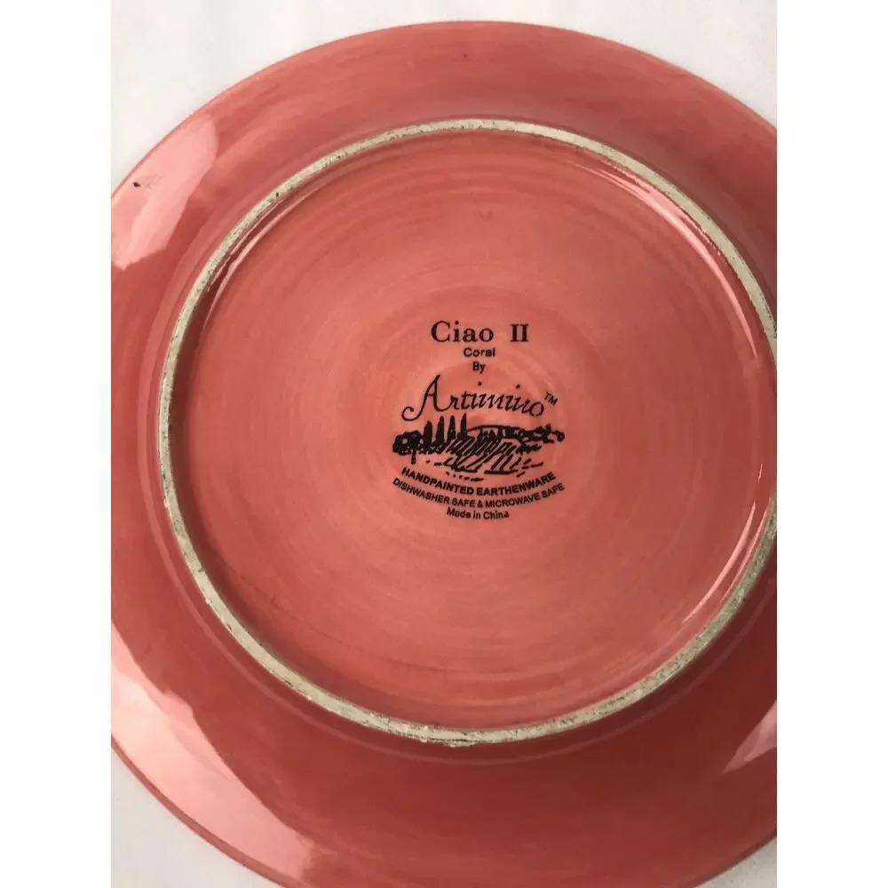 Artimino Ciao II Coral 9” Salad Plate Earthenware Italy
